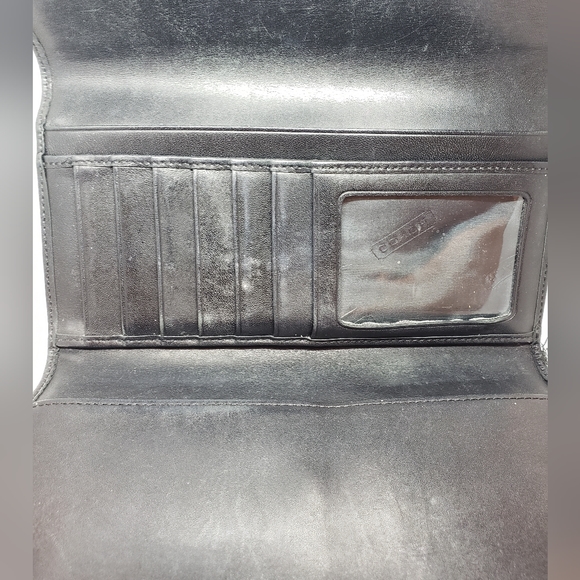 COACH Signature Stripe Black Full Size Ladies Wallet - Picture 5 of 13